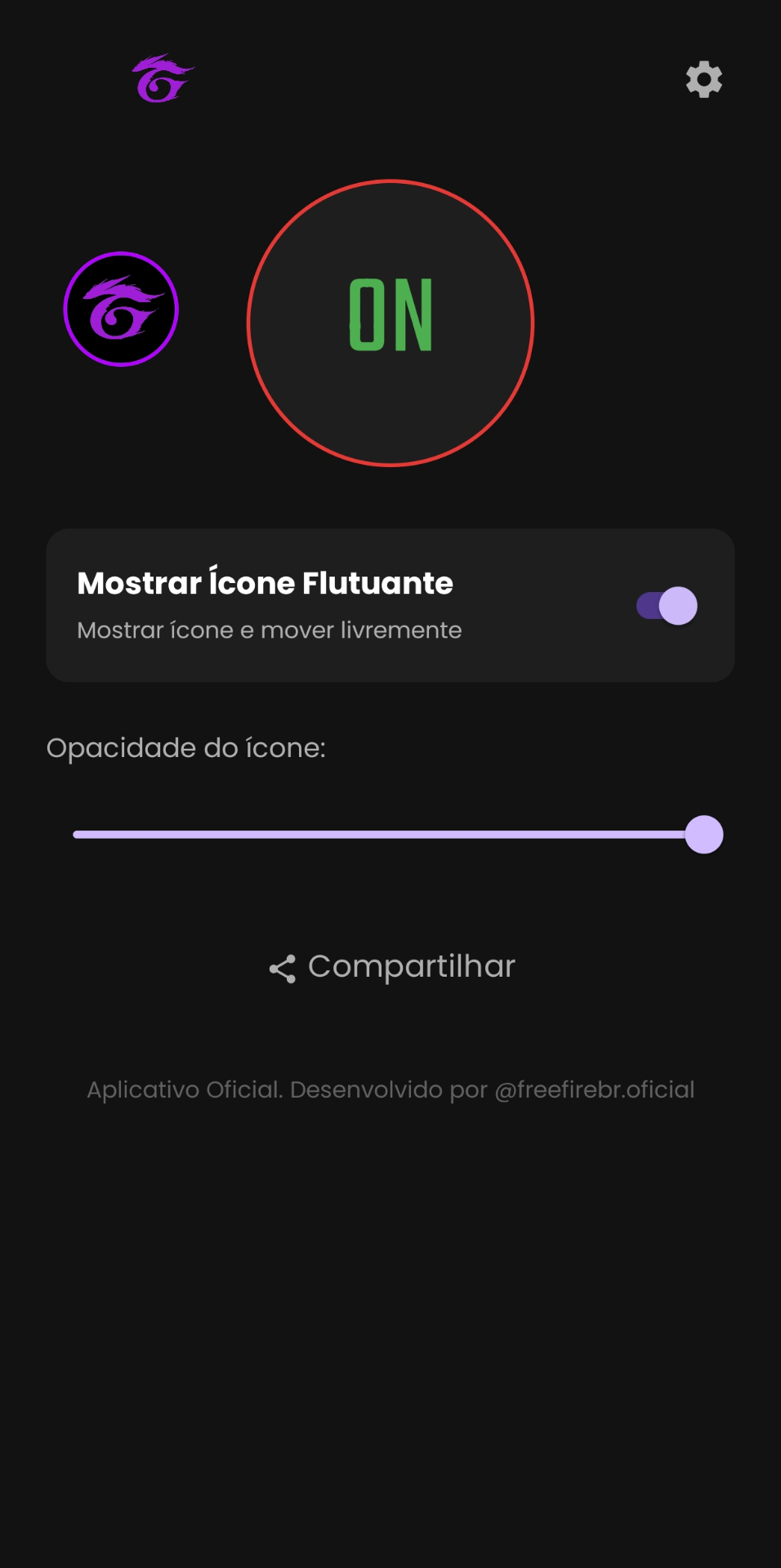 Tela principal do app GARENA TOOLS